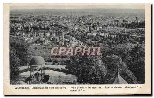 Cartes postales Wiesbaden Gesamtansicht vom Neroberg Vue generale du mont de Neron General view seen from mount