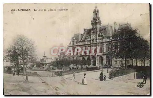 Ansichtskarte AK Limoges L Hotel de Ville et les jardins