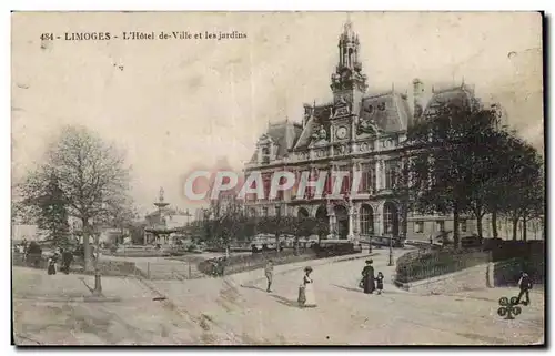 Cartes postales Limoges L Hotel de Ville et les jardins
