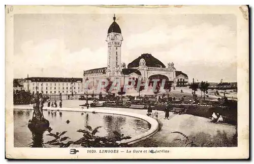 Ansichtskarte AK Limoges La Gare et jardins