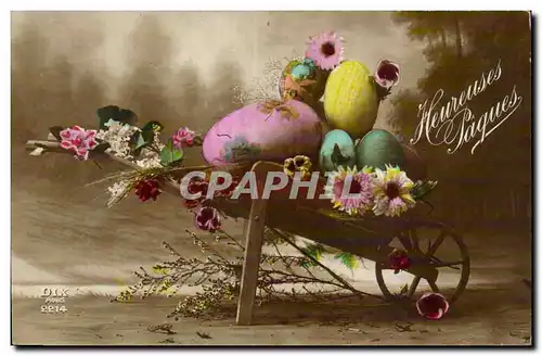 Ansichtskarte AK Fantaisie Fleurs Heureuses Pagues Easter
