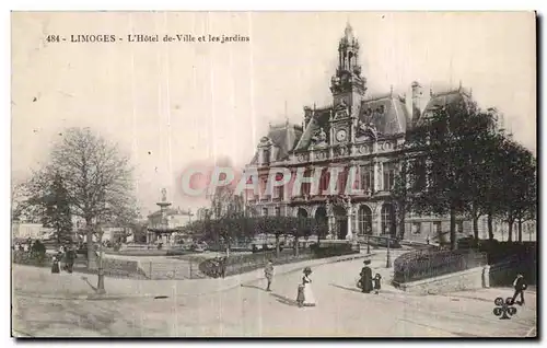 Cartes postales Limoges L Hotel de ville et les jardins
