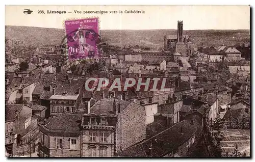 Cartes postales Limoges vue panoramique vers la cathedrale