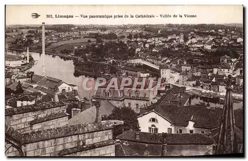 Cartes postales Limoges Vue panoramique prise de la cathedrale vallee de la vienne