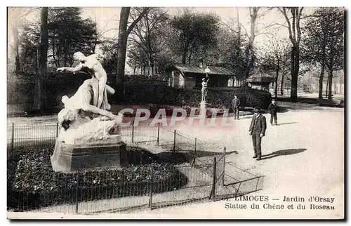 Cartes postales Limoges jardin d orsay statue du chene et du roseau
