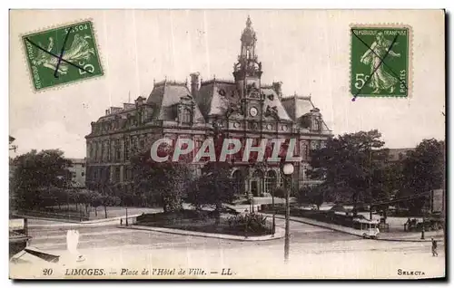 Ansichtskarte AK Limoges Place de I Hotel de ville -LL