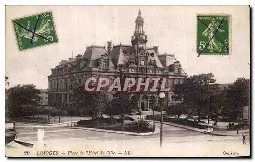 Cartes postales Limoges Place de I Hotel de ville -LL