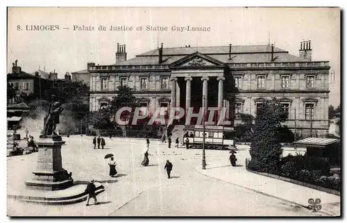 Ansichtskarte AK Limoges Palais de Justice et Statue Gay-Lassac