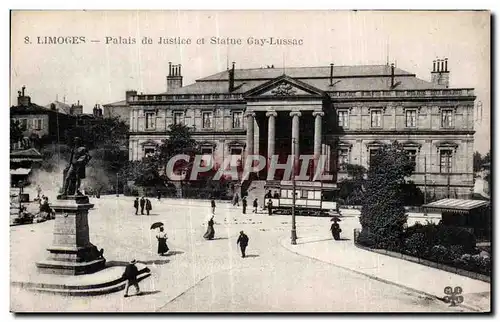 Cartes postales Limoges Palais de Justice et Statue Gay-Lassac