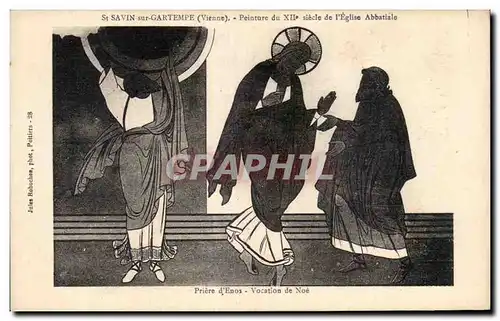 Cartes postales St savin sur gartempe (vienne) Peinture du XII siecle de I Eglise Abbatiale Priere d Enos Vocati