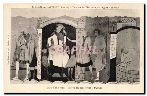 Cartes postales St savin sur gartempe (vienne) Peinture du Pienture du XIIe s de I Eglise Abbatiale Joseph en pr