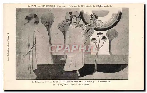 Cartes postales St savin sur gartempe (vienne) Peinture du XIIe de I Eglise Abbatiale