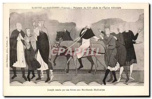 Cartes postales St savin sur gartempe (vienne) Peinture du XIIe siecle de I Eglise Abbatiale
