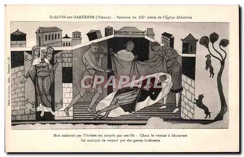 Cartes postales St savin sur gartempe (vienne) Peinture du XIIe siecle de I Eglise Abbatiale