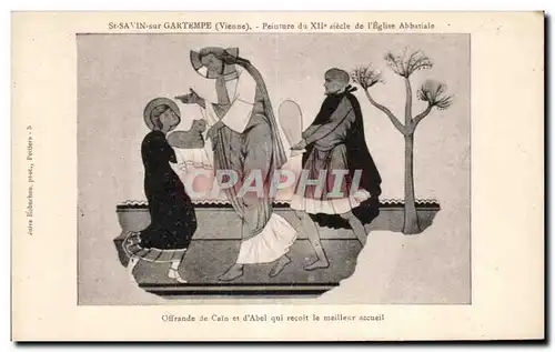 Cartes postales St savin sur gartempe (vienne) Peinture du XIIe siecle de I Eglise Abbatiale