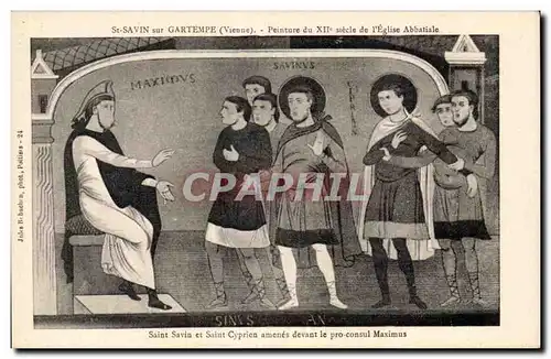Cartes postales St savin sur gartempe (vienne) Peinture du XIIe siecle de I Eglise Abbatiale