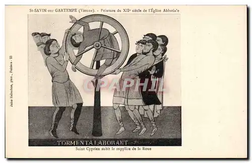 Cartes postales St savin sur gartempe (vienne) Peinture du XIIe siecle de I Eglise Abbatiale