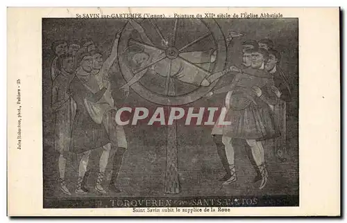Cartes postales St savin sur gartempe (vienne) Peinture du XIIe siecle de I Eglise Abbatiale