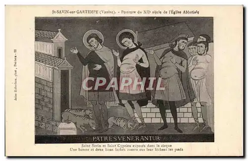 Cartes postales St savin sur gartempe (vienne) Peinture du XIIe siecle de I Eglise Abbatiale