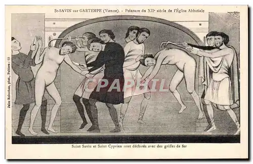 Cartes postales St savin sur gartempe (vienne) Peinture du XIIe siecle de I Eglise Abbatiale