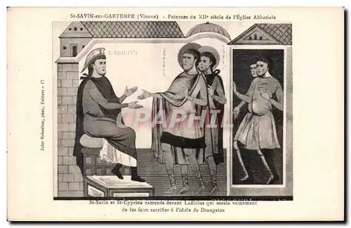 Cartes postales St savin sur gartempe (vienne) Peinture du XIIe siecle de I Eglise Abbatiale