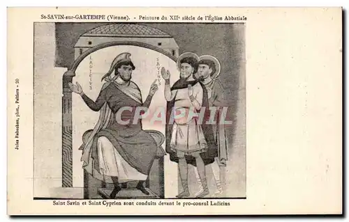 Cartes postales St savin sur gartempe (vienne) Peinture du XIIe siecle de I Eglise Abbatiale