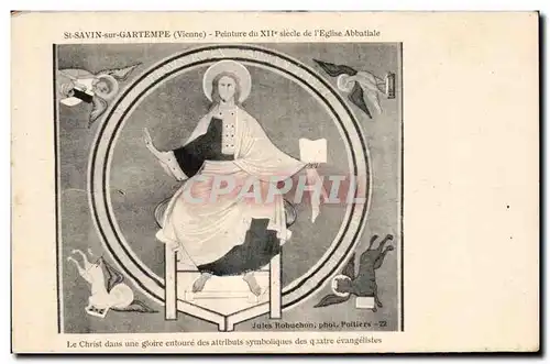 Cartes postales St savin sur gartempe (vienne) Peinture du XIIe siecle de I Eglise Abbatiale