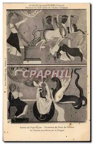 Cartes postales St savin sur gartempe (vienne) Peinture du XIIe siecle de I Eglise Abbatiale