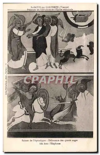 Cartes postales St savin sur gartempe (vienne) Peinture du XIIe siecle de I Eglise Abbatiale