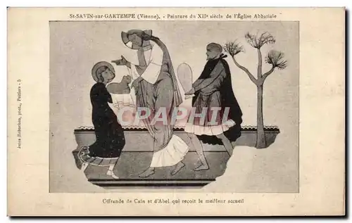 Cartes postales st savin sur gartempe (vienne) Peinture du XIIe siecle de I Eglise Abbatiale