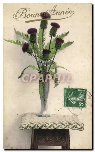 Cartes postales Fantaisie Fleurs Bonne Annee