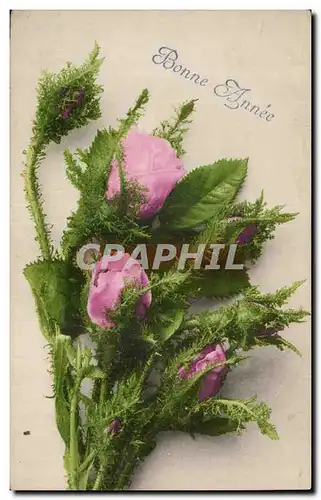 Cartes postales Fantaisie Fleurs Bonne Annee