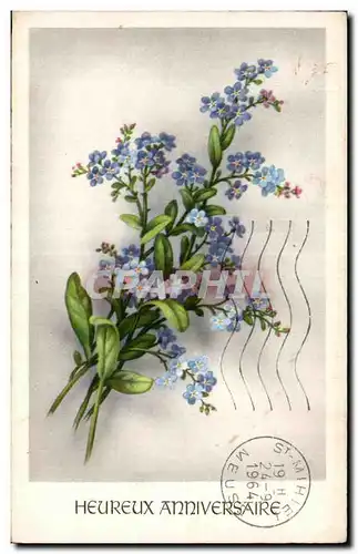 Cartes postales Fantaisie Fleurs Heureux Anniversaire