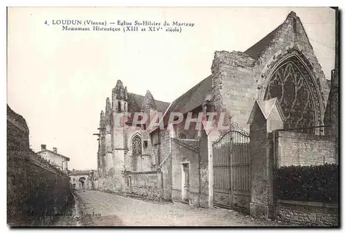 Ansichtskarte AK Loudun (Vienne) Eglise St Hilaire du Mariray Monument Historique