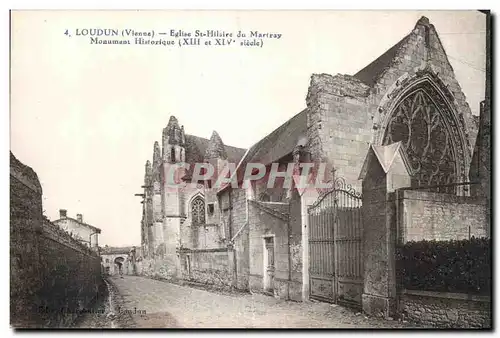 Cartes postales Loudun (Vienne) Eglise St Hilaire du Mariray Monument Historique