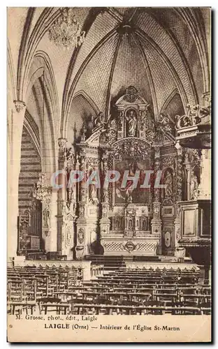 Cartes postales LAIGLE (Orne) - Interieur de I Eglise St-Martin