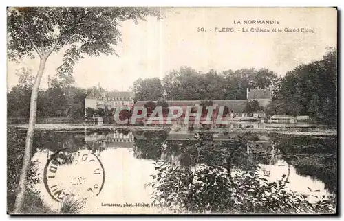 Cartes postales La Normandie flers le chateau et le grand etang