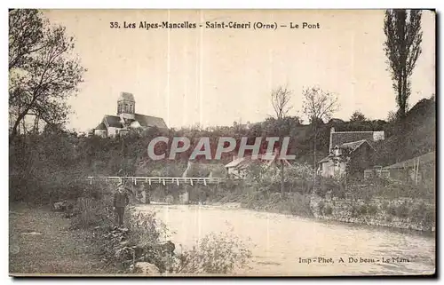 Ansichtskarte AK Les Alpes-Mancelles Saint-Ceneri (Orne) Le Pont