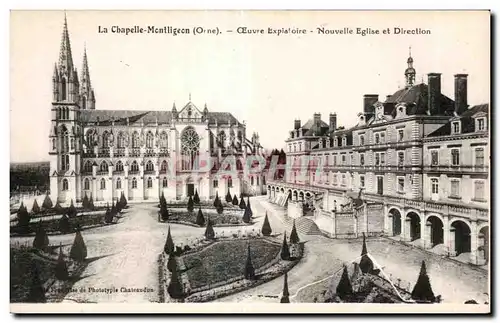 Ansichtskarte AK La Chapelle-Montligeon (Orne) Oruvre Expiatoire Nouvelle Eglise et Direction