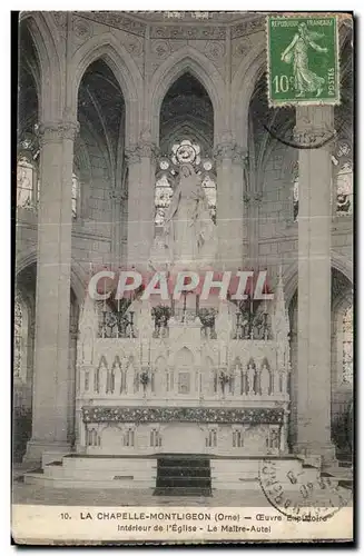 Cartes postales LA CHAPELLE-MONTLIGEON Oeuvre expiatoire Interieur de l eglise Le maitre autel