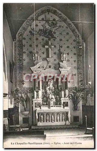 Ansichtskarte AK La Chapelle-Montligeon (Orne) Eglise Autel de l oeuvre