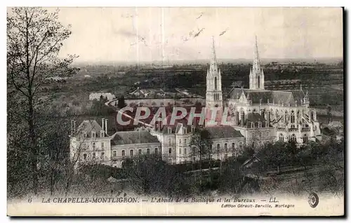 Cartes postales LA CHAPELLE-MONTLIGEON L abside de la cathedrale et les bureaux