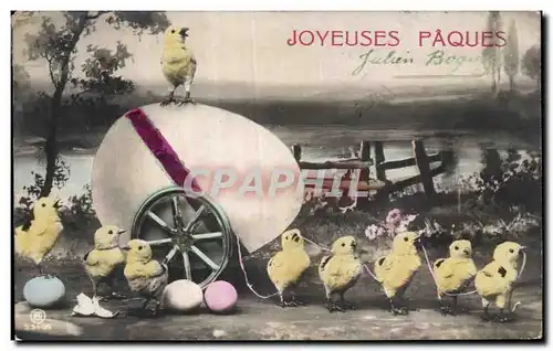 Cartes postales Fantaisie Poussins Paques Easter