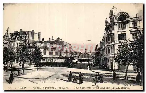 Cartes postales ARRAS - La Rue Gambella el la Gare - The Gambella street and the railyway-station