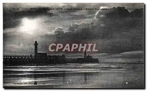 Cartes postales BOULOGNE-sur-MER - Les Jetees - Soleil Couchant