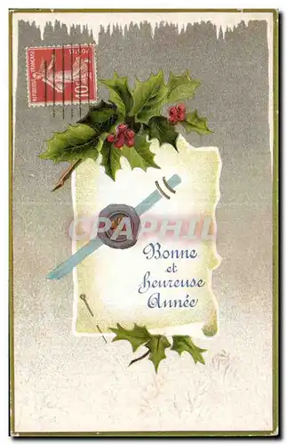 Cartes postales Fantaisie Fleurs Bonne annee