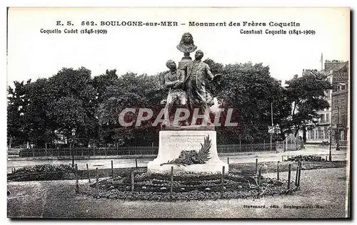 Ansichtskarte AK BOULOGNE-sur-MER - Monument des freres Coquelin Coquelin Cadet (1848-1909) Constant Ceqnelin (18