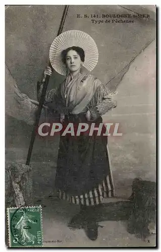 Cartes postales BOULOGNE-R-MER Type de Pecheuse Peche Folklore Costume