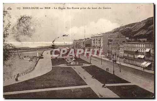 Cartes postales BOULOGNE-SUR-MER La digue ste-Beuve prise du haut du Casino