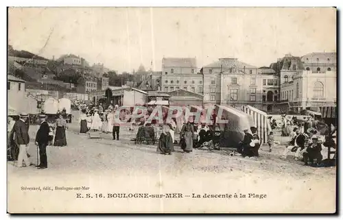 Cartes postales BOULOGNE-SUR-MER - La descente a la Plage